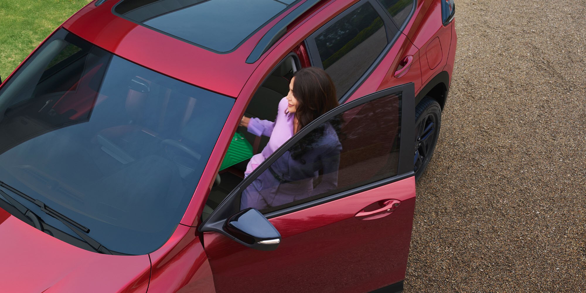 Vista superior techo solar panorámico