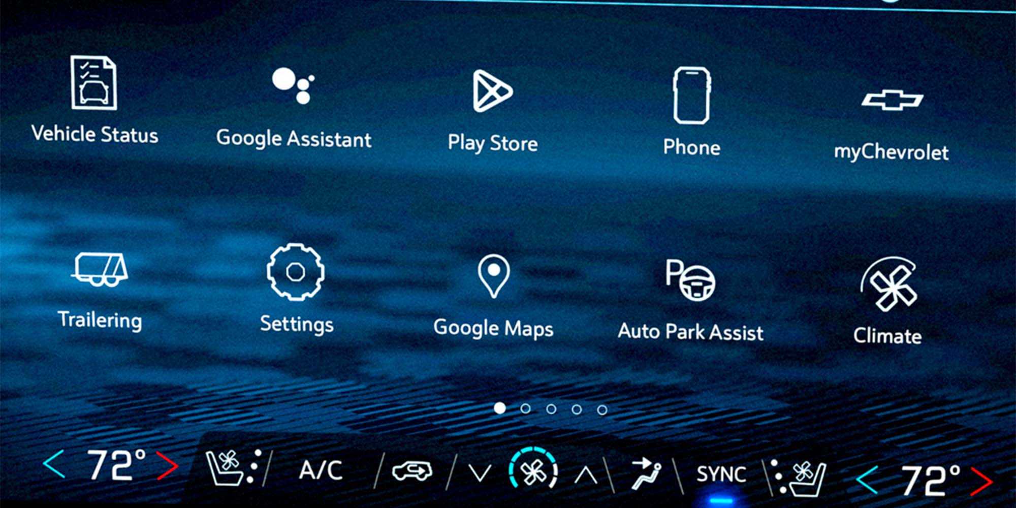 Pantalla con climatizador digital de tres zonas en la Traverse Z71